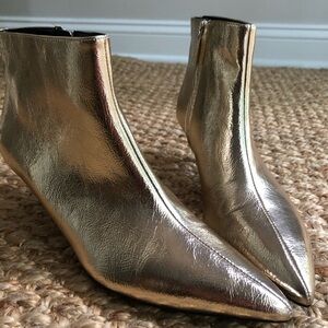 Zara Gold Ankle Boots